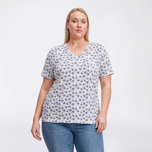 Plus Size Hasting & Smith Short Sleeve Floral & Leaf V Neck Tee
